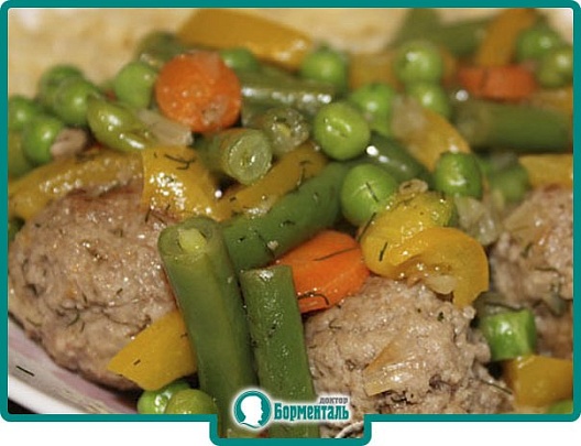 Диетическая карточка «Овощи с фрикадельками» участников 3-го сезона специального проекта «Я худею!» телеканала НТВ Диетическая карточка «Овощи с фрикадельками» участников 3-го сезона специального проекта «Я худею!» телеканала НТВ