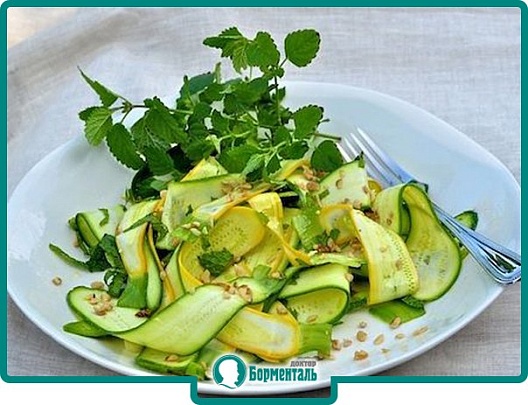 Диетическая карточка «Салат из свежих кабачков и лука» участников 3-го сезона специального проекта «Я худею!» телеканала НТВ Диетическая карточка «Салат из свежих кабачков и лука» участников 3-го сезона специального проекта «Я худею!» телеканала НТВ
