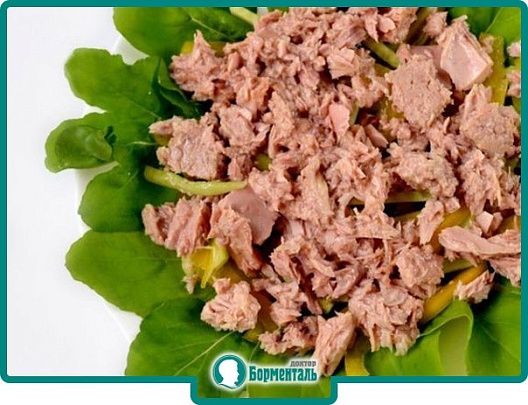 Диетическая карточка «Салат с тунцом по-средиземноморски» участников 3-го сезона специального проекта «Я худею!» телеканала НТВ Диетическая карточка «Салат с тунцом по-средиземноморски» участников 3-го сезона специального проекта «Я худею!» телеканала НТВ